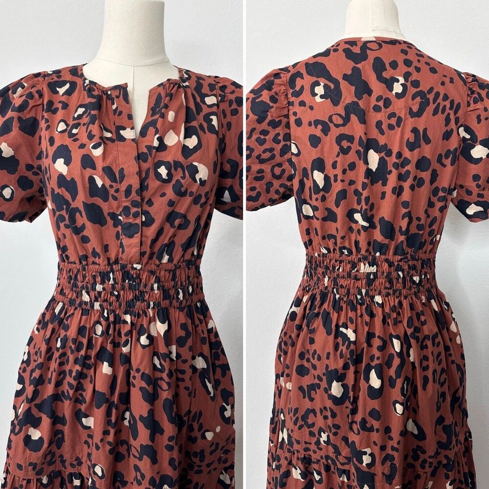 Anthropologie Somerset Maxi Dress Sz S Leopard Print Pockets - Picture 8 of 12